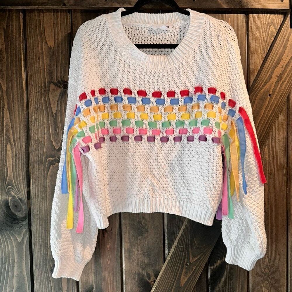 Day + Moon Ribbon Fringe Sweater